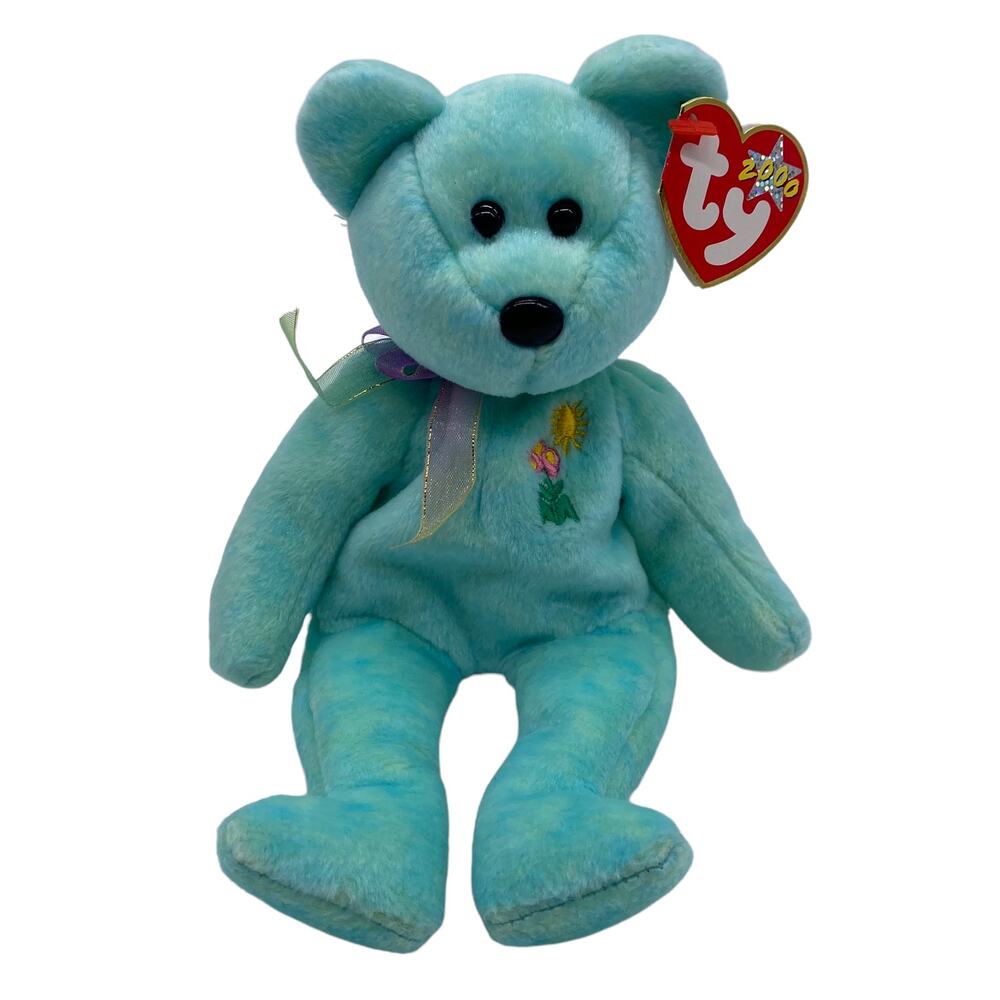 Ty Beanie Baby Original 2000 Ariel the Bear Tag On Excellent Condition